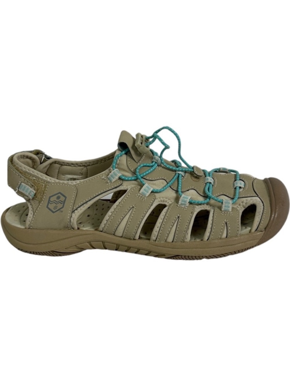 Khombu Roost Water Sports Shoes Size 9 Tan Leather Rubber Toe Guard Athletic